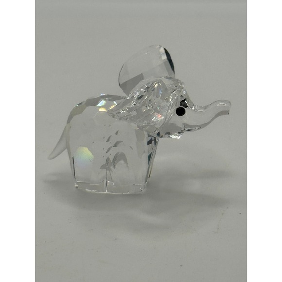 Swarovski Crystal Elephant Figurine Paperweight w Box Certificate Frosted Tail - Picture 1 of 12